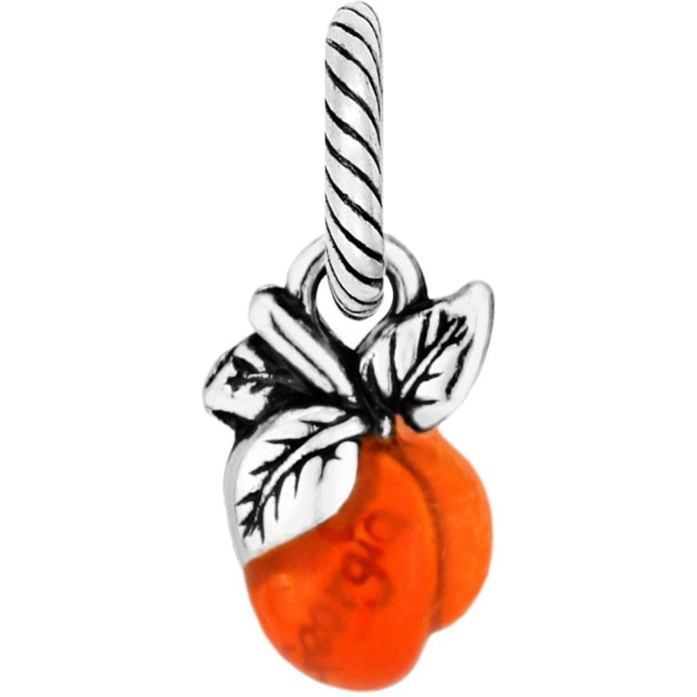 Brighton Peach Fruit Charm with Silver Leaf